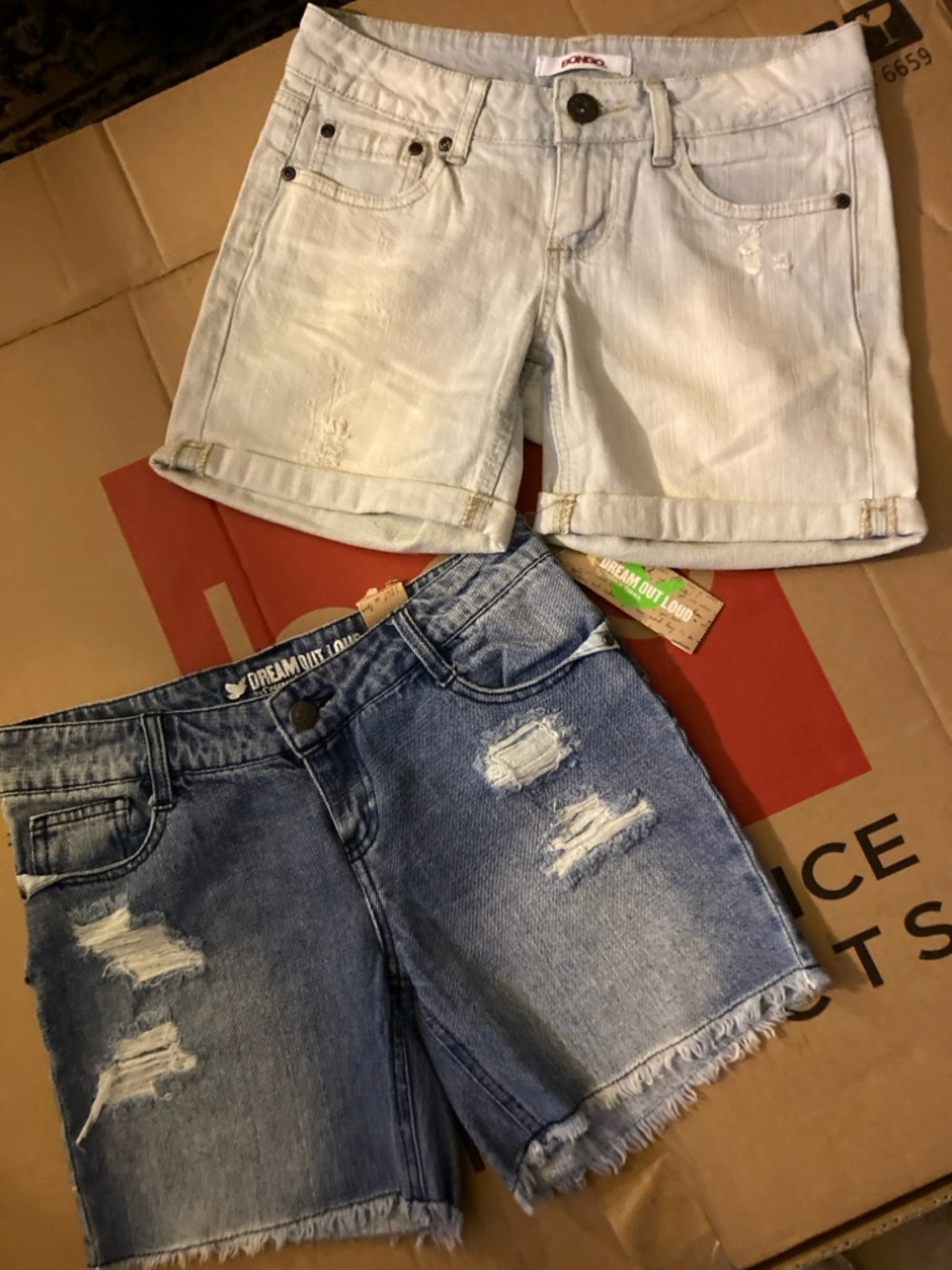 Selena Gomez Distressed Jean Shorts size 1 NWT and Bongo denim shorts sz1